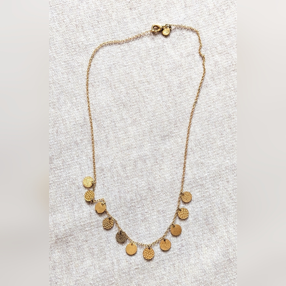 Gorjana Multi Hammered Gold Disc Coin Necklace